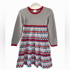 Hanna Andersson Grey/Burgundy Winter Dress